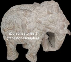 White Marble Elephant Statue