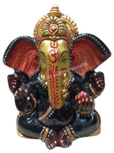 Wooden Handicraft Embossed Ganesha Ji Statue