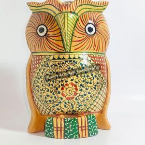 Wooden Handicraft Owl Showpiece