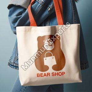 Printed Canvas Beach Bag