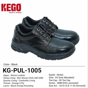 Kego KG-PUL-1005 Black Barton Leather PU Safety Shoes