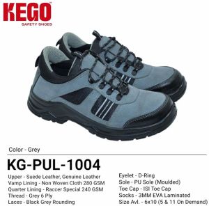 Kego KG-PUL-1004 Grey Suede Leather PU Safety Shoes