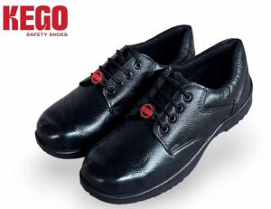 Kego KG-PVL-1002 Black Leather PVC Metal Toe Safety Shoes