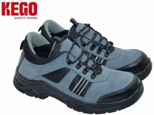 Kego Sporty Grey Steel Toe Suede Leather Safety Shoes