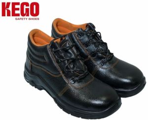 Kego Black Oil Resistant Leather Safety Shoes