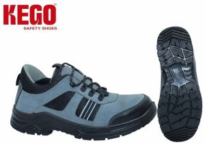 Kego Sporty Grey Steel Toe Suede Leather Safety Shoes
