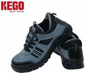 Kego Sporty Grey Steel Toe Suede Leather Safety Shoes