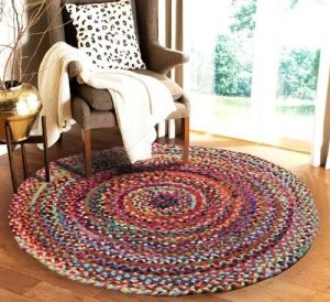 Hand Woven Multi Color Cotton Carpet