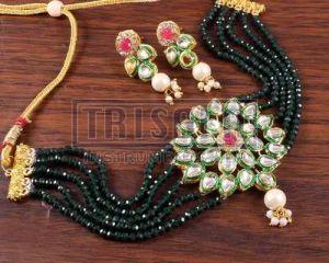 Women Party Wear Crystal Choker Necklace Set