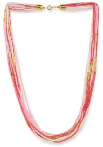 Monochrome Pink Layer Beaded Necklace