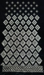 Black Velvet Jari &AMP; Sequin Diamond Embroidered Fabric