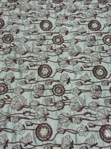 Brown Bloom Sequin Embroidered Bio Satin Fabric