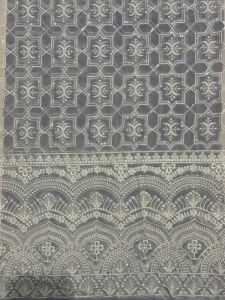 Grey Chikankari Sequin Embroidered Georgette Fabric