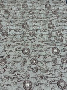 Silver Grey Sequin Embroidered Bio Satin Fabric