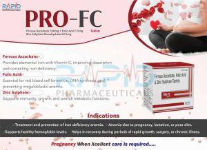 PRO FC Ferrous Ascorbate Folic Acid Zinc Sulphate Tablet