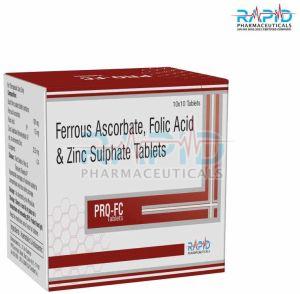 PRO FC Ferrous Ascorbate Folic Acid Zinc Sulphate Tablet