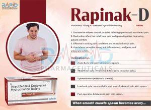 Rapinak D Aceclofenac Drotaverine Hydrochloride Tablet