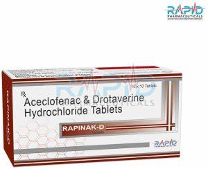 Rapinak D Aceclofenac Drotaverine Hydrochloride Tablet