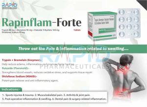 Rapinflam Forte Trypsin Bromelain Rutoside Trihydrate Diclofenac Sodium Tablet