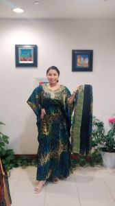 Womens Long Printed Kaftan