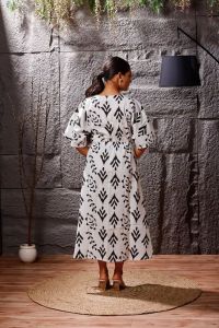 Noir Garden Cotton Midi Western Dress