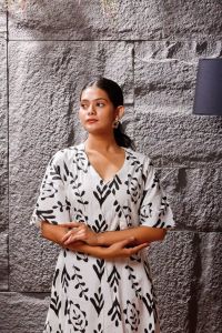 Noir Garden Cotton Midi Western Dress