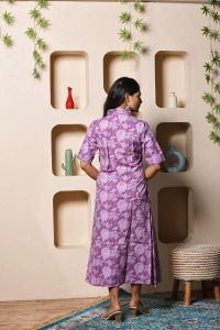 Lavendula Petal Midi Western Dress