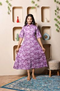Lavendula Petal Midi Western Dress