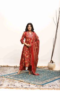 Zehra Russet Bloom Suit Set