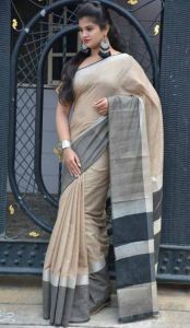 Women Linen Handloom Saree