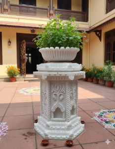 Handcarved Sandstone Tulsi Pots