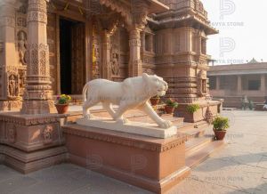Handicraft White Marble Lion Sculptures