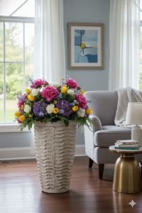 Stone Cylindrical Flower Pots