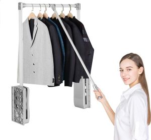 Adjustable Pull Down Closet Rod for Wardrobe