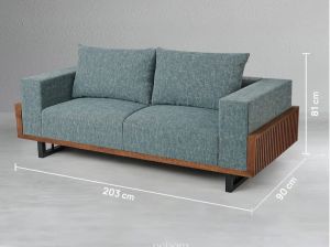 Walnut Slate Linear Sofa