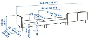 Wooden L Shape Sofa