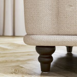 Traditional Style Fabric Sofa with Channel Backrest