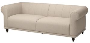 Traditional Style Fabric Sofa with Channel Backrest