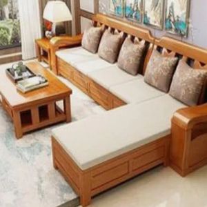 Wooden L Shape Sofa