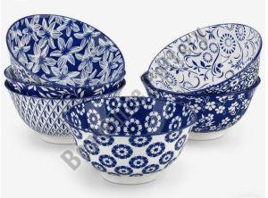 Blue and White Ceramic Serving Bowl