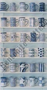 Hand Painted Blue Ceramic Coffee Mug