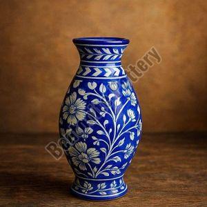 Decorative Blue Pottery Ceramic Flower Vase
