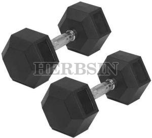 Fixed Weight Rubber Coated Hex Dumbbell