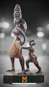 Mother at Work Wooden Model Statue