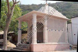 Pink Sandstone Traditional Carved Mandir