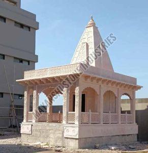 22 Feet Pink Sandstone Temple