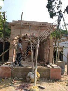 Pink Sandstone Traditional Carved Mandir