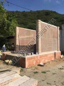 Pink Sandstone Traditional Carved Mandir