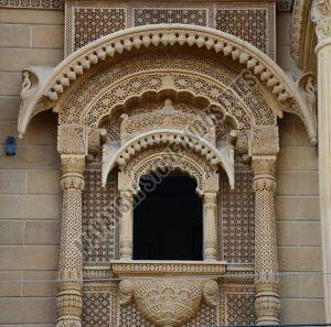 Decorative Carved Sandstone Heritage Jharokha