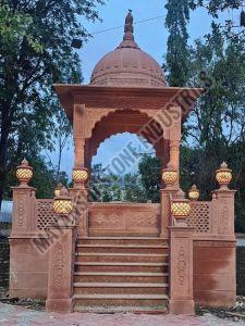 Hand Carved Red Sandstone Royal Gazebo